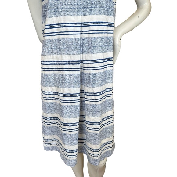 J Mc. Laughlin White & Blue Striped Sleeveless Mini Dress Tracy Size Large - Picture 4 of 8